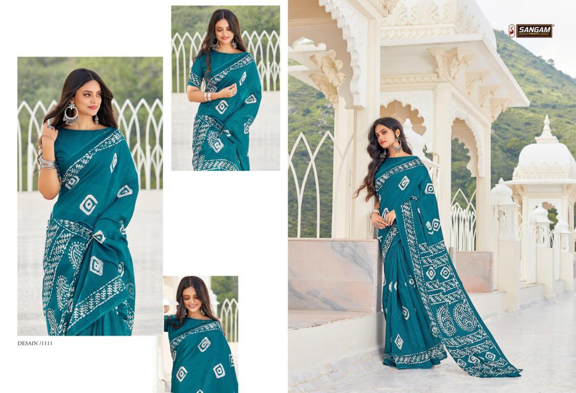 Sangam Belliza Designer Fancy Casual Wear Printed Cotton Saree Collection